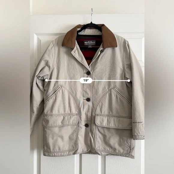 Woolrich Canvas Field Jacket | Fleece Lined | Leather Collar | Women’s M - Picture 9 of 10